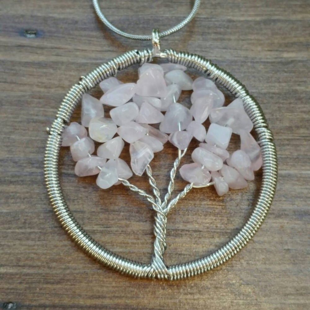 Rose Quartz Pendant with Chain